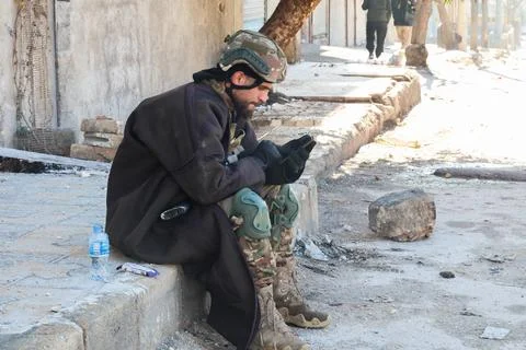 The conflict between Kurdish forces SDF and the Syrian army Stock Photos