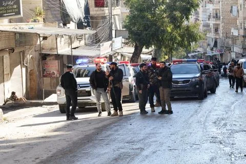The conflict between Kurdish forces SDF and the Syrian army 스톡 사진