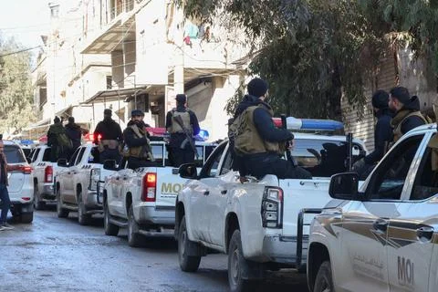 The conflict between Kurdish forces SDF and the Syrian army Stock Photos