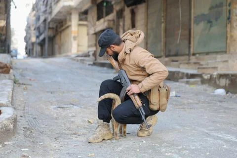 The conflict between Kurdish forces SDF and the Syrian army Stock Photos