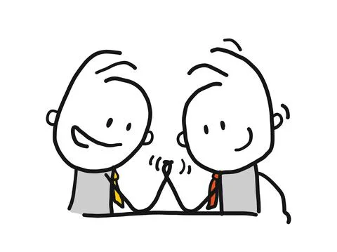 Conflict between two men at work. Stock Illustration