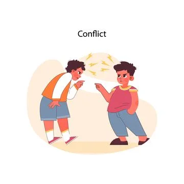 Conflict concept. Flat vector illustration Stock Illustration