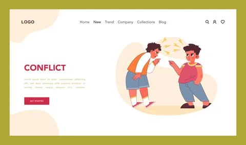 Conflict concept. Flat vector illustration Stock Illustration
