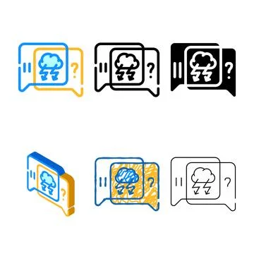 Conflict discussion color icon vector color mix Stock Illustration