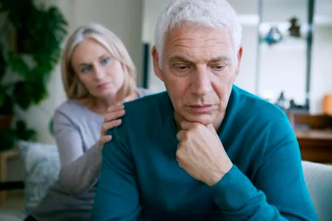 Conflict in an elderly couple Stock Photos