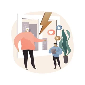 Conflict of generations abstract concept vector illustration. Illustrazione stock