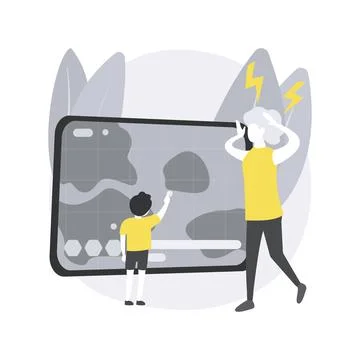 Conflict of generations abstract concept vector illustration. Stock Illustration
