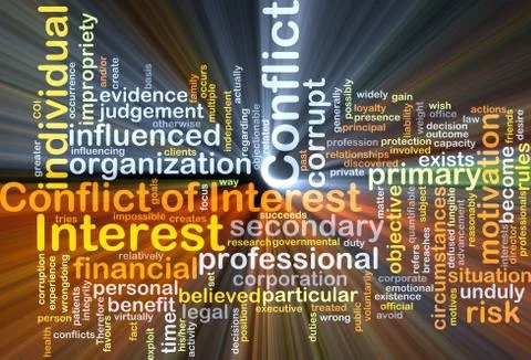 Conflict of interest background concept glowing Stock-Illustration