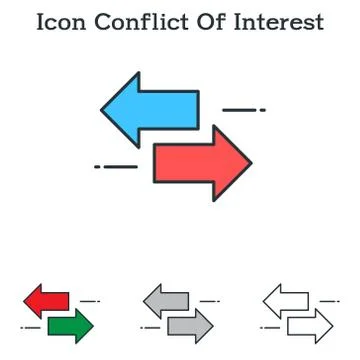 Conflict Of Interest flat icon design for infographics and businesses Stock Illustration