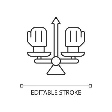 Conflict management linear icon Stock Illustration