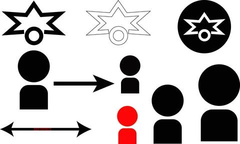 Conflict Resolution and Communication Vector Icons Set with People Interaction Stock Illustration