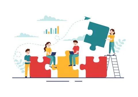 Conflict Resolution and Management Vector Illustration with Two Society Gro.. Stock Illustration