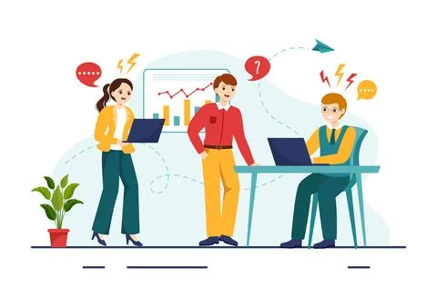 Conflict Resolution and Management Vector Illustration with Two Society Gro.. Stock Illustration