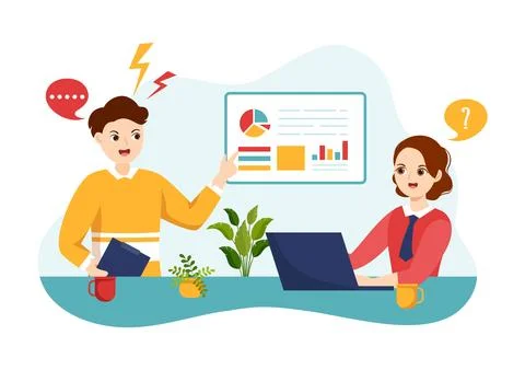 Conflict Resolution and Management Vector Illustration with Two Society Gro.. Stock Illustration