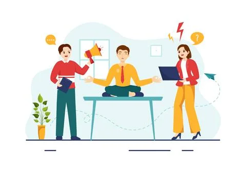 Conflict Resolution and Management Vector Illustration with Two Society Gro.. Stock Illustration