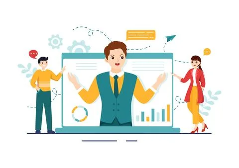 Conflict Resolution and Management Vector Illustration with Two Society Gro.. Stock Illustration