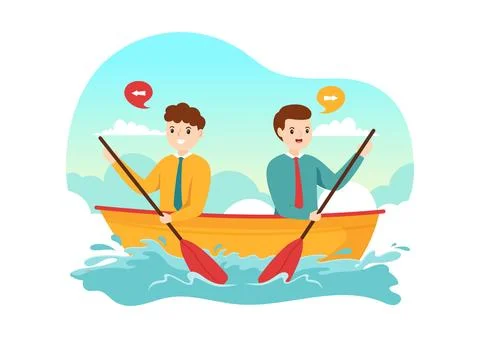 Conflict Resolution and Management Vector Illustration with Two Society Gro.. Stock Illustration