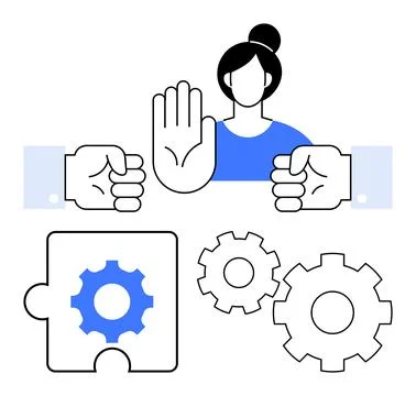 Conflict Resolution and Problem-Solving Concept with Teamwork and Communica.. Stock Illustration