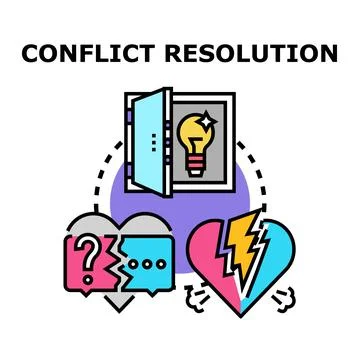 Conflict resolution concept finding solution to problems 스톡 일러스트