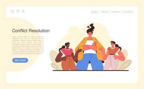 Conflict Resolution concept. Flat vector illustration Stock Illustration