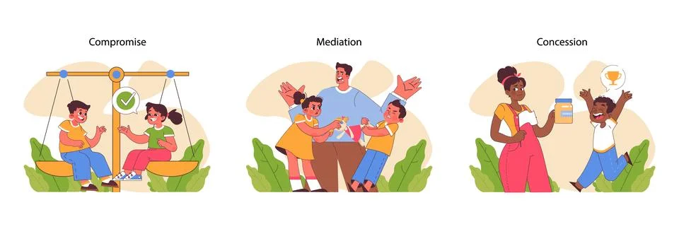 Conflict Resolution set. Flat vector illustration イラスト素材