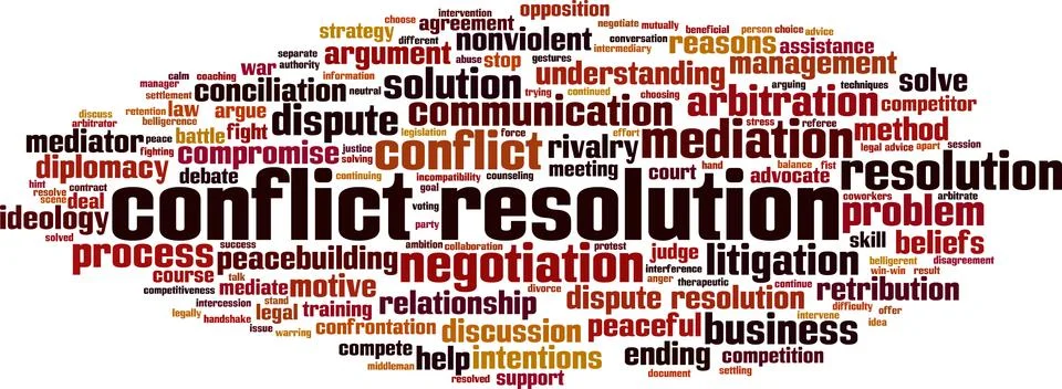 Conflict resolution word cloud イラスト素材