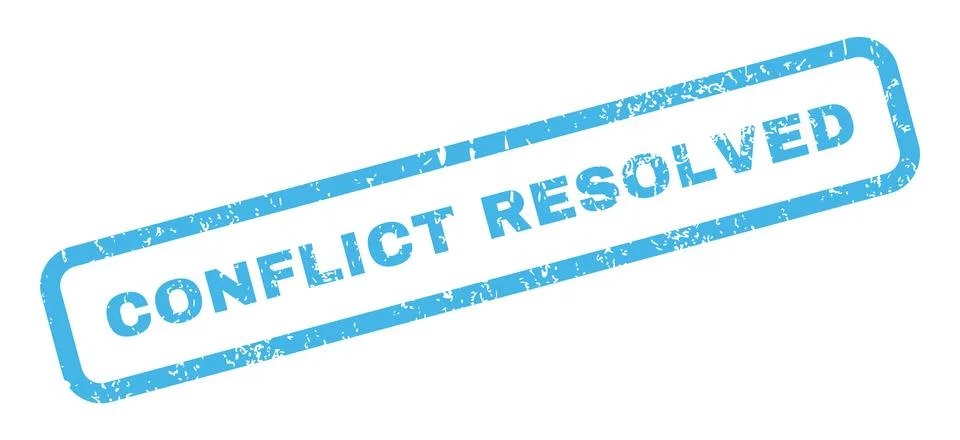 Conflict Resolved Rubber Stamp Stock Illustration