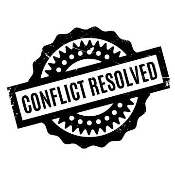 Conflict Resolved rubber stamp Ilustración de archivo