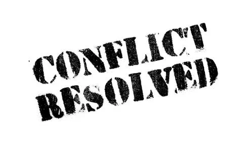 Conflict Resolved rubber stamp Ilustración de archivo