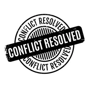 Conflict Resolved rubber stamp Ilustración de archivo