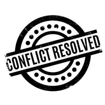 Conflict Resolved rubber stamp Ilustración de archivo