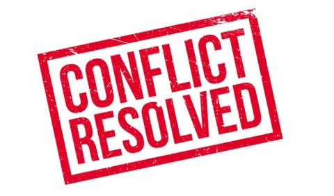 Conflict Resolved rubber stamp Ilustración de archivo