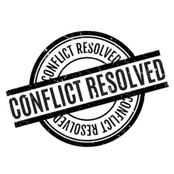 Conflict Resolved rubber stamp Ilustración de archivo