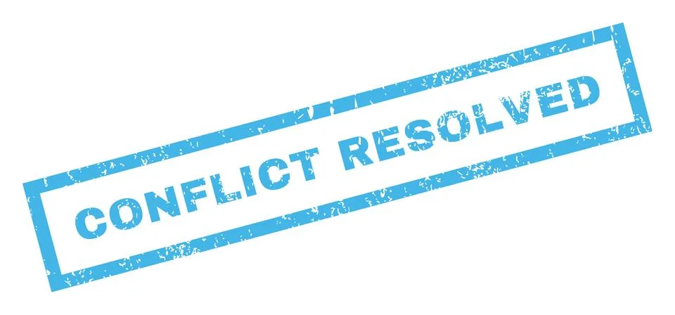 Conflict Resolved Rubber Stamp Stock Illustration