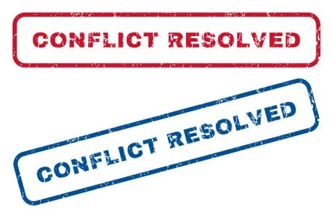 Conflict Resolved Rubber Stamps Stock Illustration