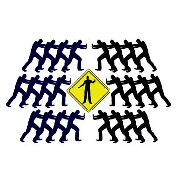 Conflict Solving Concept through Mediation Illustrazione stock