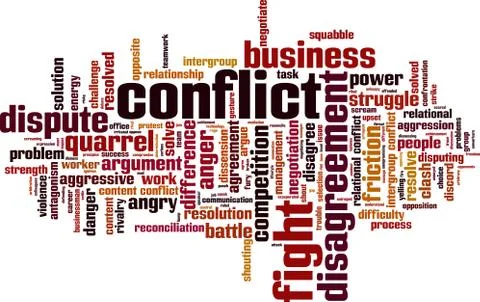Conflict word cloud Stock Illustration