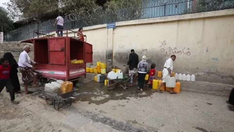 Conflict in Yemen complicates access to drinking water, YEMEN, YE - 05 Jul 2021 Stock Footage 204046406