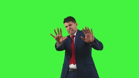Conflicted Businessman with Rejection and contradictory Gesture Green Scree.. Stock Footage 272831053