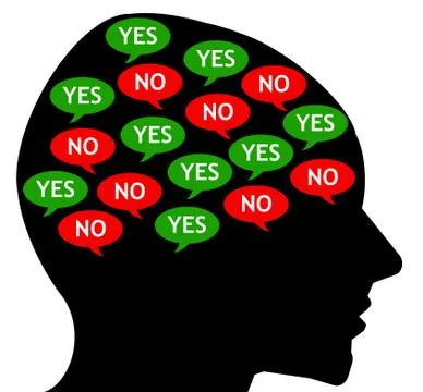 Conflicting internal thoughts Stock Illustration