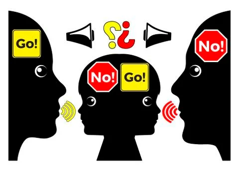 Conflicting Parenting Styles Stock Illustration