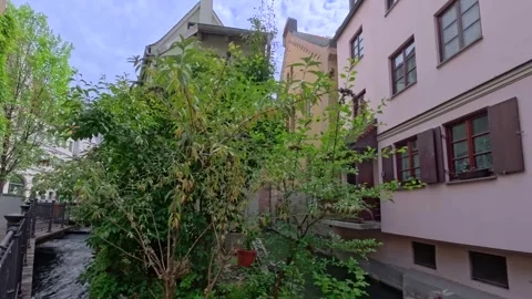 Confluence of the Hinterer Lech and Mittlerer Lech, Augsburg Stock Footage 337784954