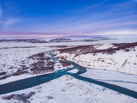 Confluence of rivers Hvitá and Norðlingafljót Stock Photos