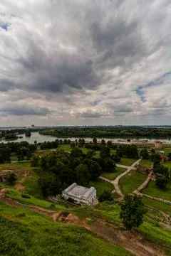 Confluence of two rivers Stock Photos