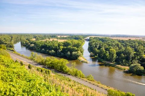 Confluence of the Vltava and Elbe, view from castle Melnik, Czech republic Stock Photos