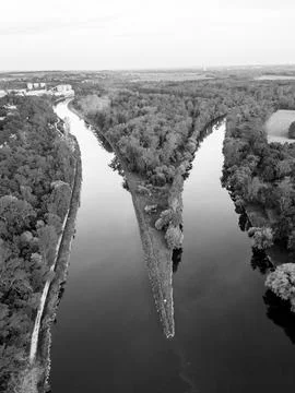 Confluence of Vltava and Labe rivers near Melnik Czechia Stock Photos