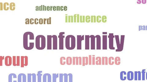 Conformity Tag Cloud Animated On White Background Stock Footage