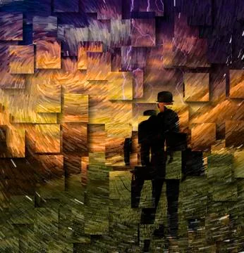 Confront the storm Stock Illustration