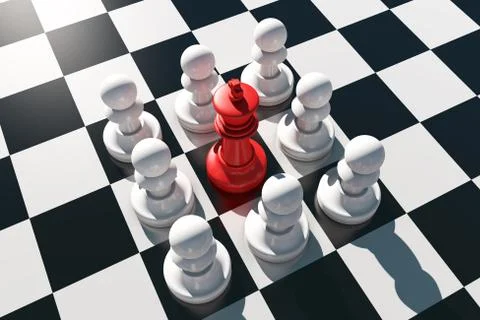 Confrontation and game between pieces, competition and teamwork Stock Illustration