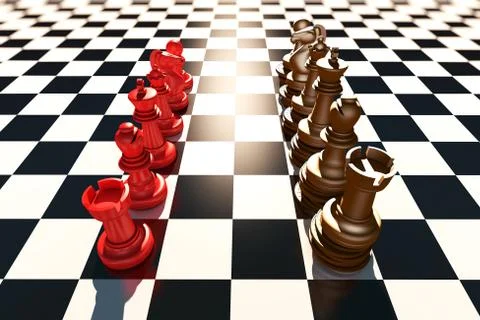 Confrontation and game between pieces, competition and teamwork Stock Illustration